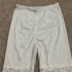 White Lace Trim Shorts